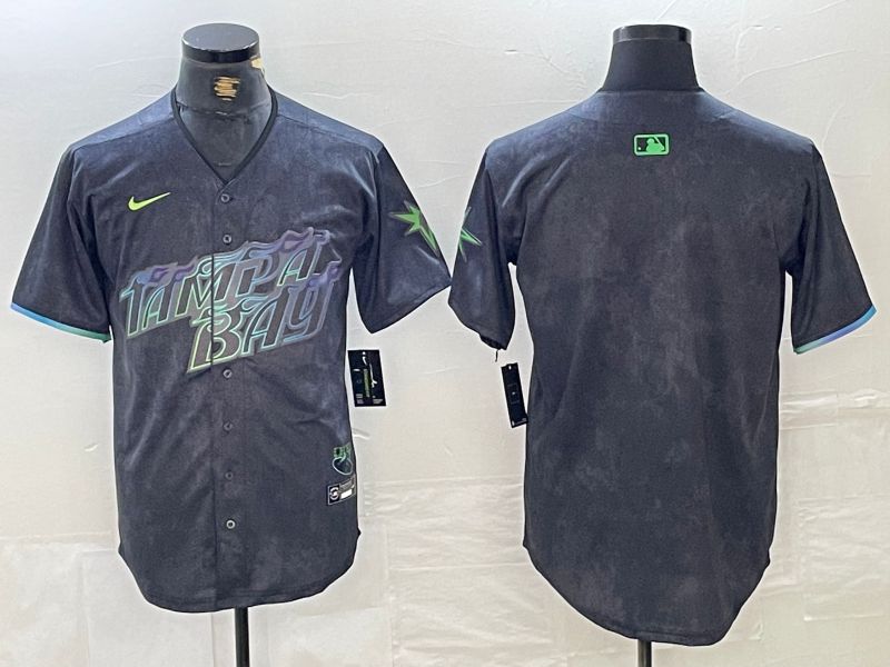 Men Tampa Bay Rays Blank Nike MLB Limited City Connect Black 2024 Jersey style 1